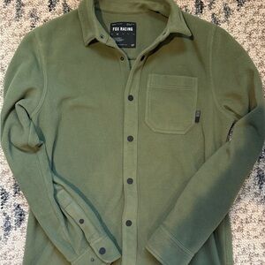 Fox Racing Men’s Size M Olive Green Fleece Shirt
